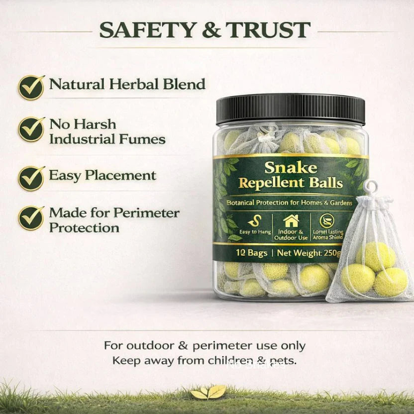 Snake Repellent Balls 12 Bags Advanced Snake Deterrent Formula | Long Lasting Outdoor & Indoor Protection | Natural Snake Repellent for Garden, Farm, Garage, Yard, Patio & Home Perimeter Defense