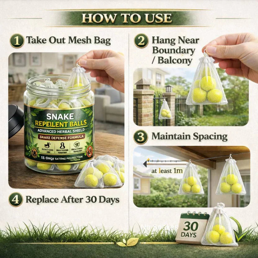 Snake Repellent Balls 12 Bags Advanced Snake Deterrent Formula | Long Lasting Outdoor & Indoor Protection | Natural Snake Repellent for Garden, Farm, Garage, Yard, Patio & Home Perimeter Defense