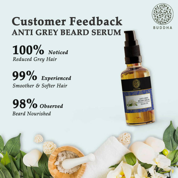 Buddha Natural Grey Beard Serum Oil (25 ml) - Helps in Reduce Greys and Restore Natural Black Beard | Made with 100% Natural Ingredients | Chemical-Free | Suitable for All Beard Types     BUY 1 GET 1 FREE