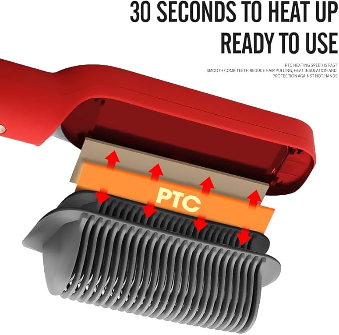 Hair Straightener Heated Electric unisex comb 3 in 1 styling comb