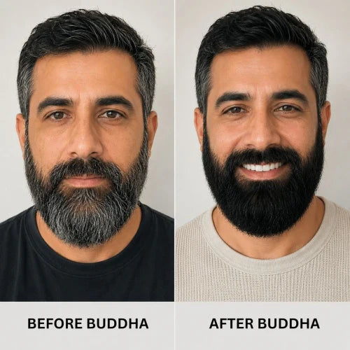 Buddha Natural Grey Beard Serum Oil (25 ml) - Helps in Reduce Greys and Restore Natural Black Beard | Made with 100% Natural Ingredients | Chemical-Free | Suitable for All Beard Types     BUY 1 GET 1 FREE