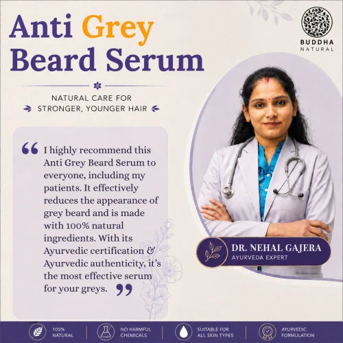 Buddha Natural Grey Beard Serum Oil (25 ml) - Helps in Reduce Greys and Restore Natural Black Beard | Made with 100% Natural Ingredients | Chemical-Free | Suitable for All Beard Types     BUY 1 GET 1 FREE