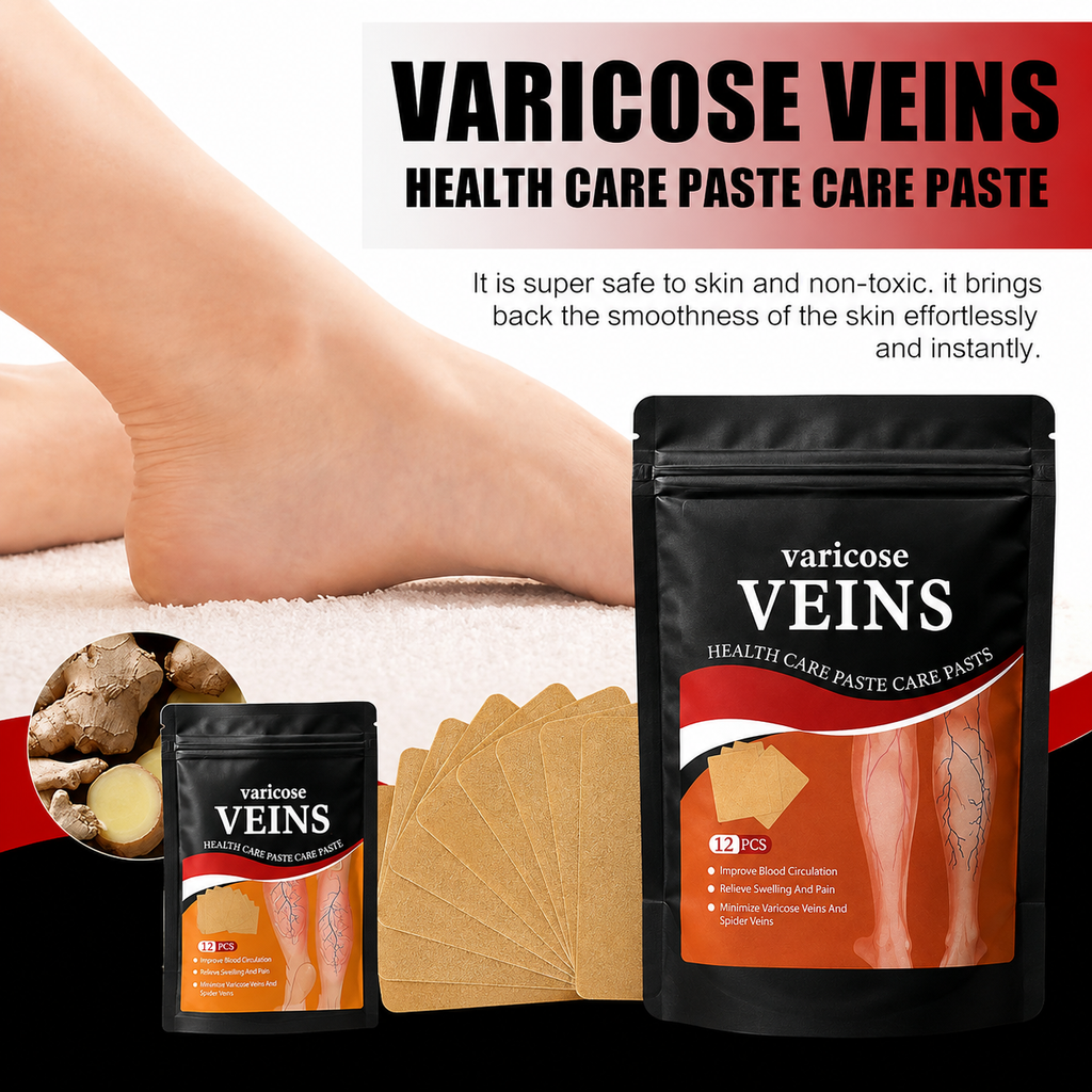Varicose Veins Relief Patches – 12 PCS | Reduces Swelling, Relieves Pain, Improves Blood Circulation & Vein Health | Herbal, Skin-Friendly & Instant Pain Relief