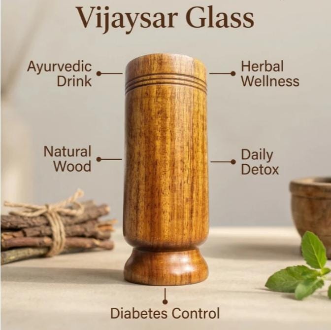 Madhufit® FSSAI Lab Certified Vijaysar wood Sugar Control Glass – Manages Sugar levels Naturally
