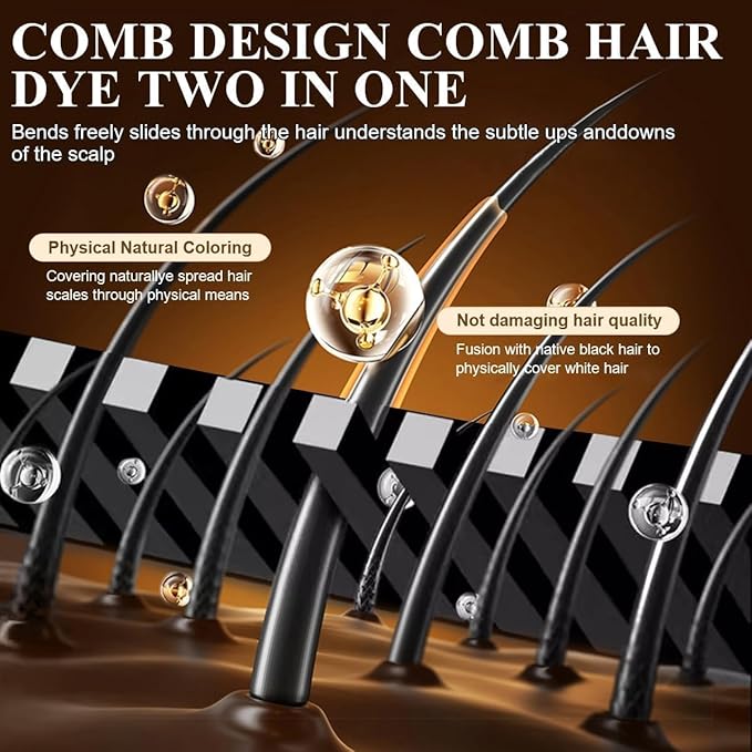 New 2 in 1 Hair Stick Hair Dye Stick Comb (Black, 20 gm)