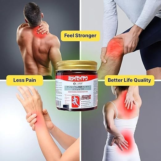Japanese Formula Soothing Massage Gel For Joint & Muscle Pain Relief – Arnica, Mugwort, Hyaluronic Acid – Back, Neck, Knee & Leg Massage Balm – Natural Herbal Fast Absorption Formula Buy 1 get 1 free